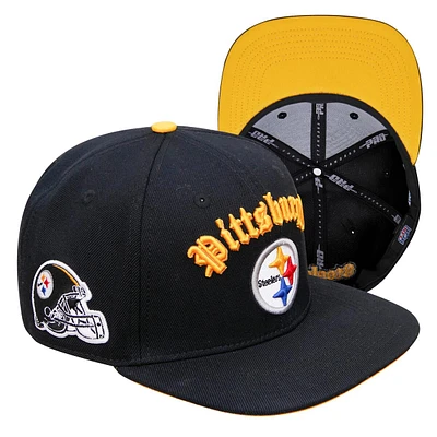 Pro Standard Pittsburgh Steelers Old English Logo Snapback Hat (Black) FPS742699