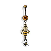 Blackline PVD Bee Navel Dangle