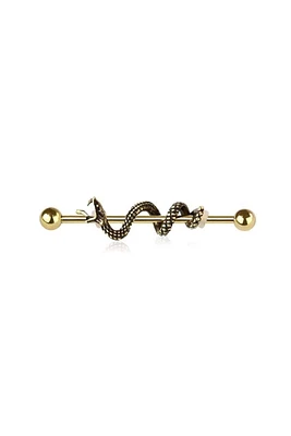 PREMIUM Wrapped Snake Industrial Barbell 14g