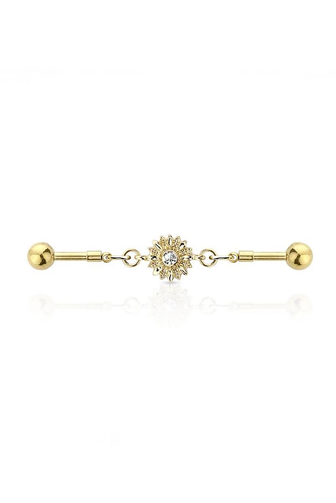 PREMIUM Blooming Flower Chain Industrial Barbell 14g