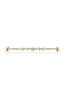 PREMIUM Bezel-Set Crystal Chain Industrial Barbell 14g