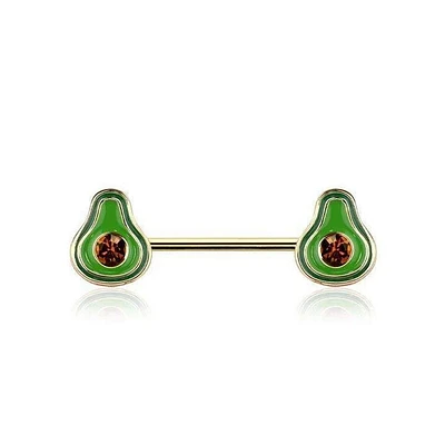 Avocado Nipple Barbell 14g