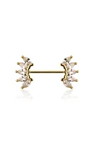 Crown Wave Nipple Barbell 14g