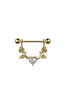 Hearts N' Roses Crystal Nipple Shield 14g