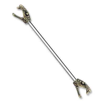 PREMIUM Snake Heads Industrial Barbell 14g