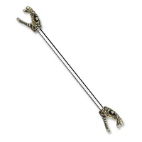 PREMIUM Snake Heads Industrial Barbell 14g