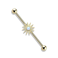 PREMIUM Opal Sun Industrial Barbell 14g