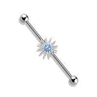 PREMIUM Opal Sun Industrial Barbell 14g