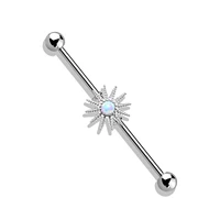 PREMIUM Opal Sun Industrial Barbell 14g