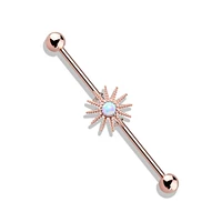 PREMIUM Opal Sun Industrial Barbell 14g