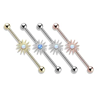 PREMIUM Opal Sun Industrial Barbell 14g