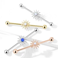 PREMIUM Opal Sun Industrial Barbell 14g