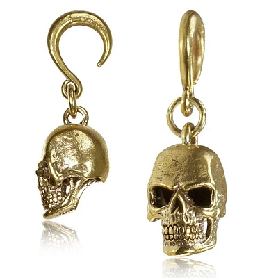 Brass Skull Ear Weights 8g