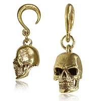 Brass Skull Ear Weights 8g