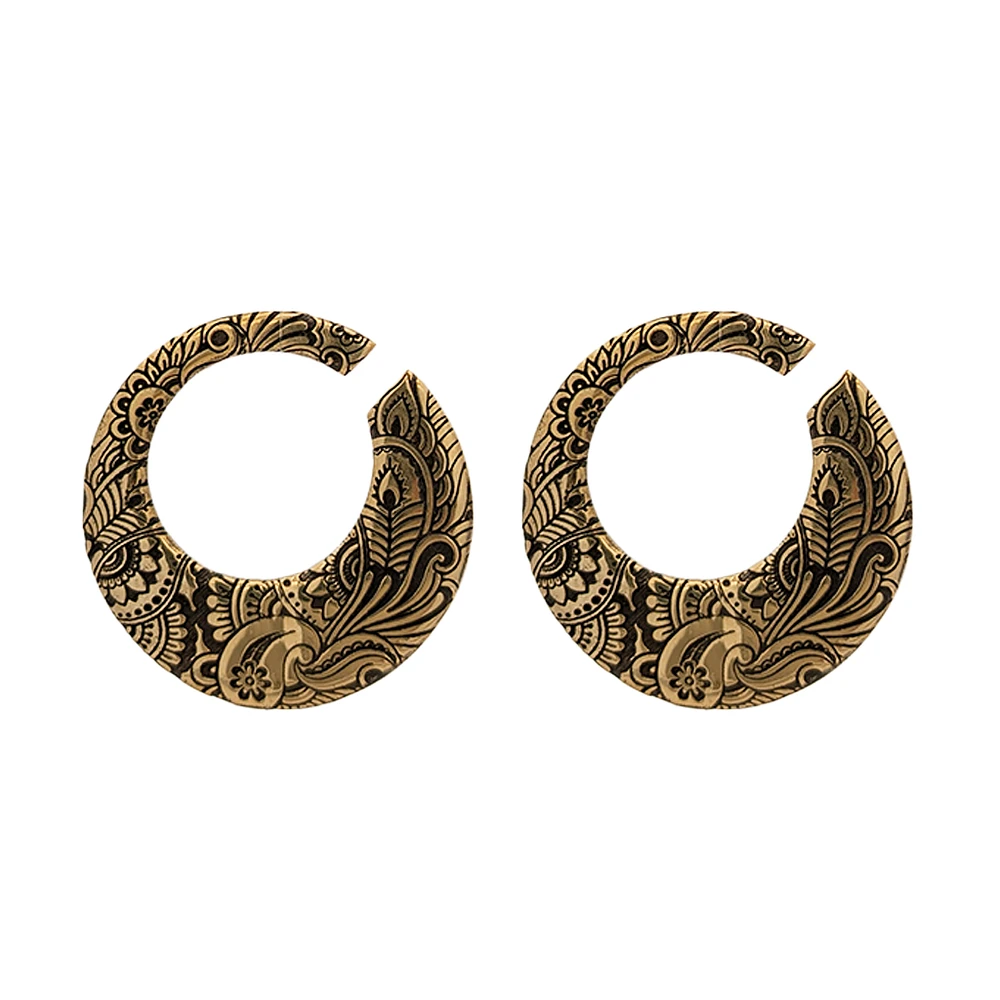 Brass Paisley Ear Weights 2g