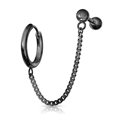 Surgical Steel Ball Back + Chain Earrings