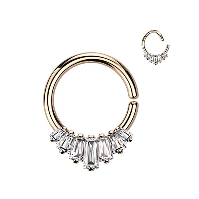 Claw-Set 7 Jewel Bendable Ring 18g