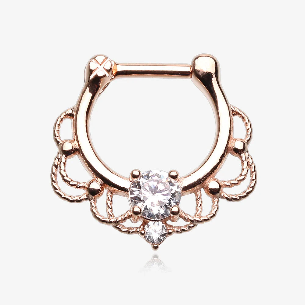 Filigree Claw-Set Crystal Clicker 16g