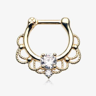 Filigree Claw-Set Crystal Clicker 16g