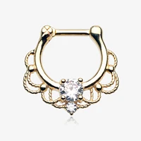 Filigree Claw-Set Crystal Clicker 16g