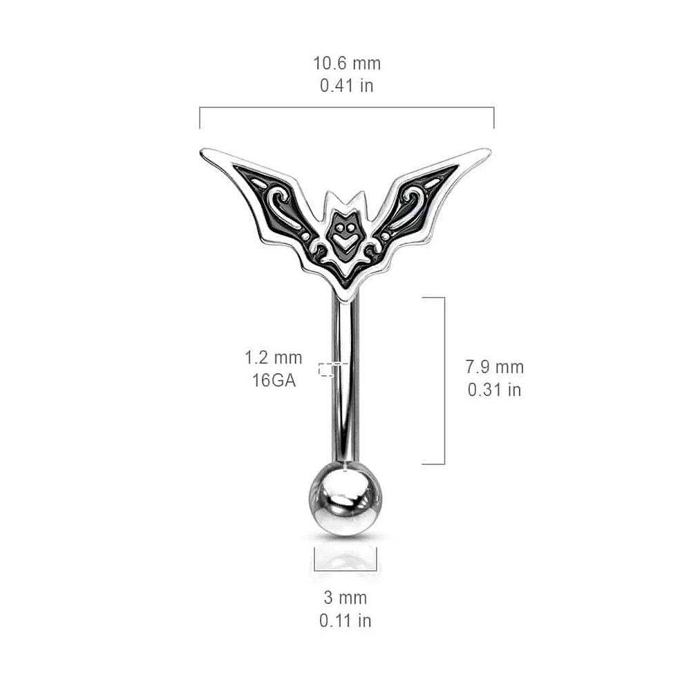 PREMIUM Steel Bat Curved Barbell 16g