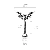 PREMIUM Steel Bat Curved Barbell 16g