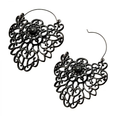 Black Lace Filigree Tunnel Hangers
