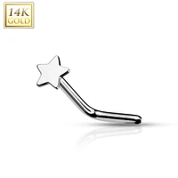 14K Gold Star Nose Pin 20g