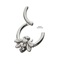 PREMIUM Crystal Bee Hinged Segment Ring 16g