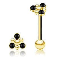 PREMIUM Stone Dotwork Tongue Barbell 14g