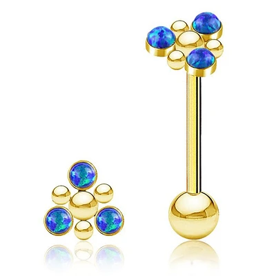 PREMIUM Stone Dotwork Tongue Barbell 14g