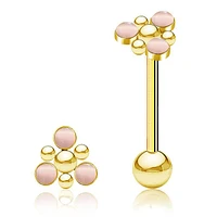 PREMIUM Stone Dotwork Tongue Barbell 14g