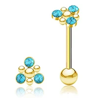PREMIUM Stone Dotwork Tongue Barbell 14g
