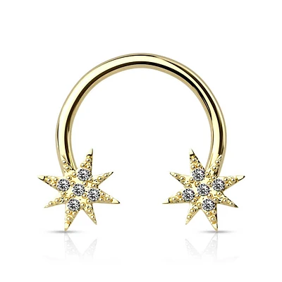 PREMIUM Starburst Circular Barbell 14g