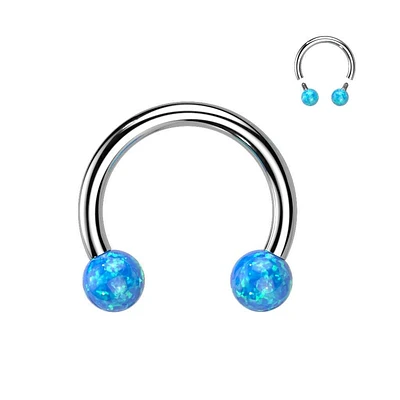 PREMIUM Surgical Steel Opal Circular Barbell 16g