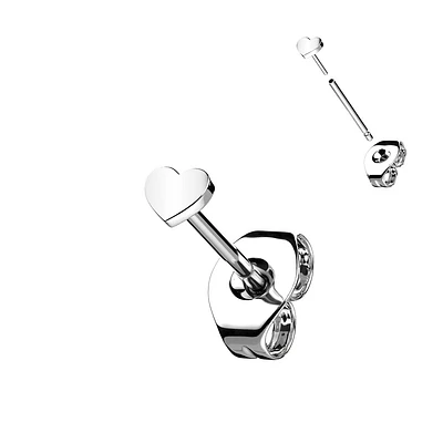 PREMIUM 3mm Top Threadless Heart Earrings
