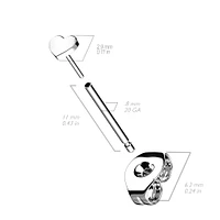 PREMIUM 3mm Top Threadless Heart Earrings