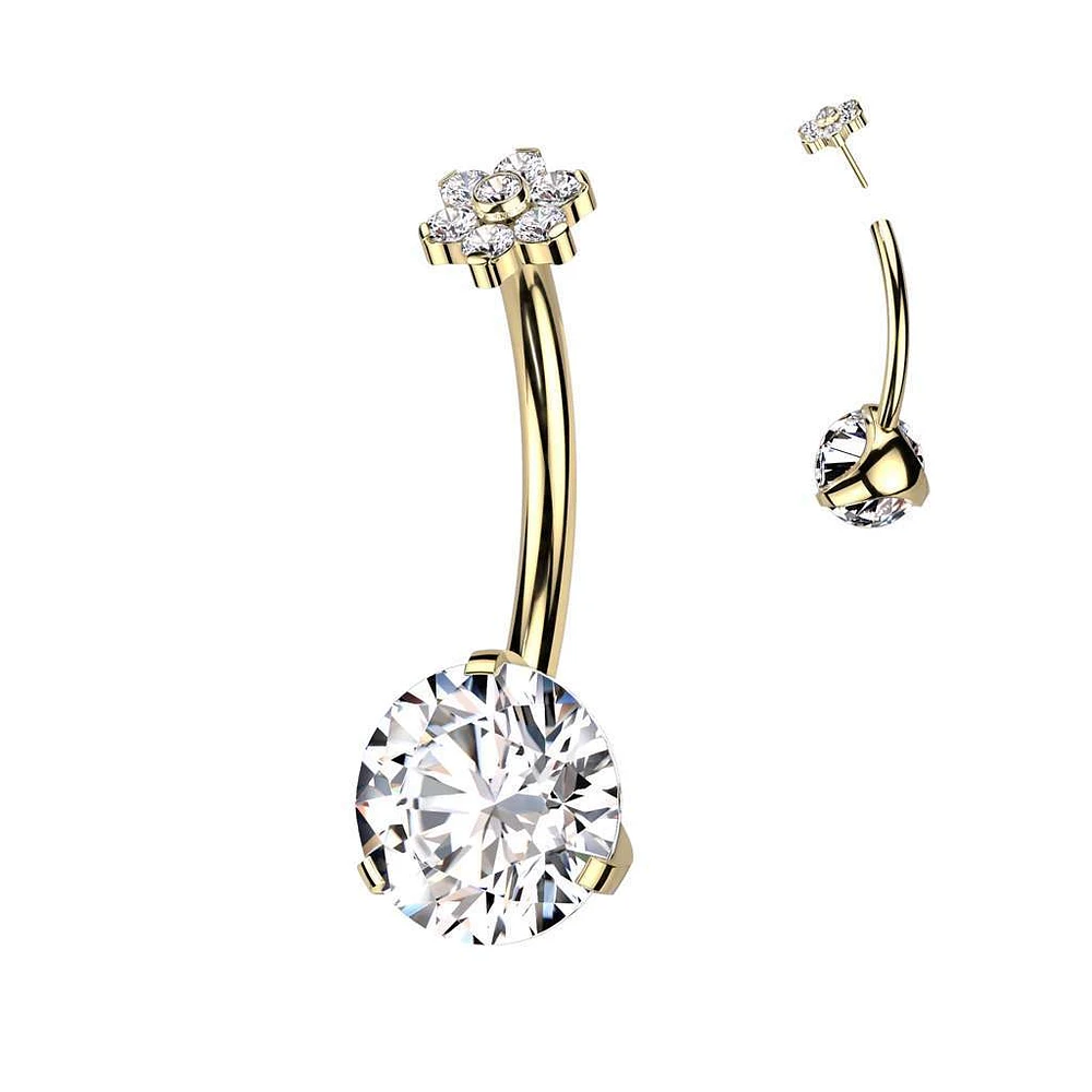 PREMIUM Luxe G23 Flower Threadless Navel Barbell