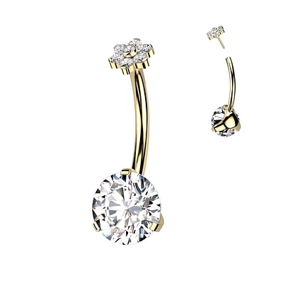 PREMIUM Luxe G23 Flower Threadless Navel Barbell