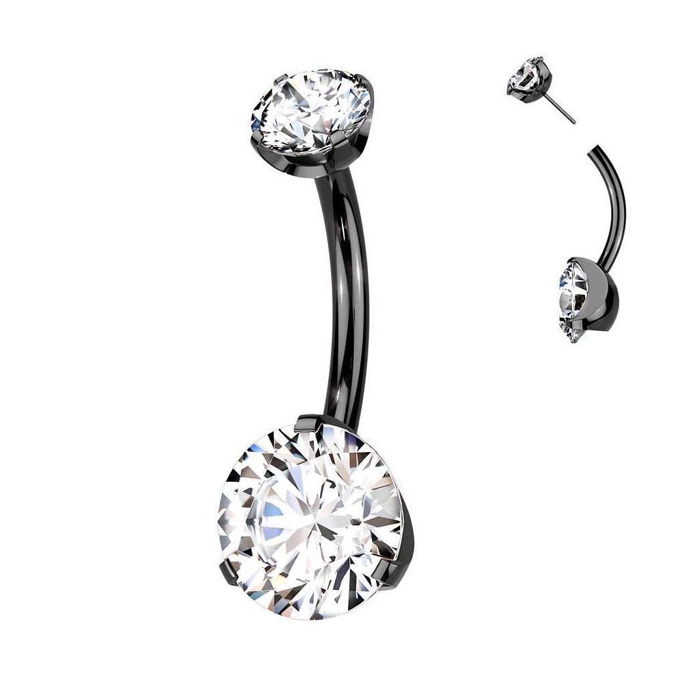 PREMIUM Luxe G23 Claw-Set Threadless Navel Barbell
