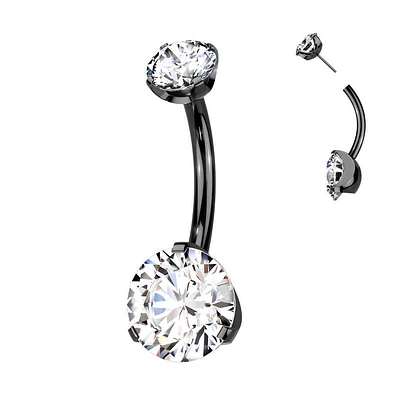 PREMIUM Luxe G23 Claw-Set Threadless Navel Barbell