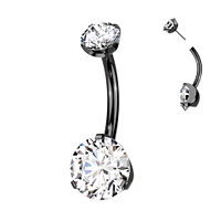 PREMIUM Luxe G23 Claw-Set Threadless Navel Barbell