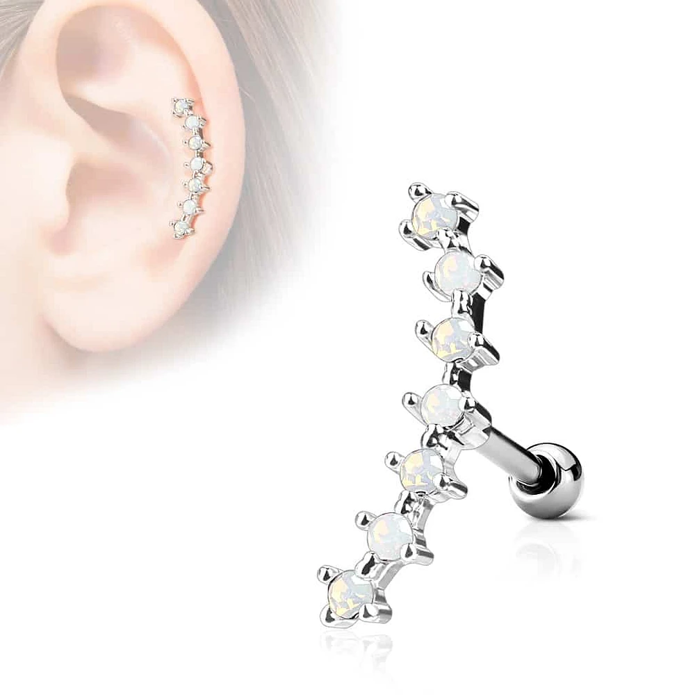 PREMIUM 7 Claw-Set Stone Cartilage Curve 16g