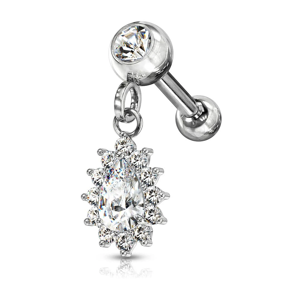 PREMIUM Halo Teardrop Ball Back Dangle 16g