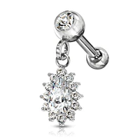 PREMIUM Halo Teardrop Ball Back Dangle 16g