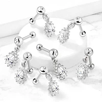 PREMIUM Halo Teardrop Ball Back Dangle 16g