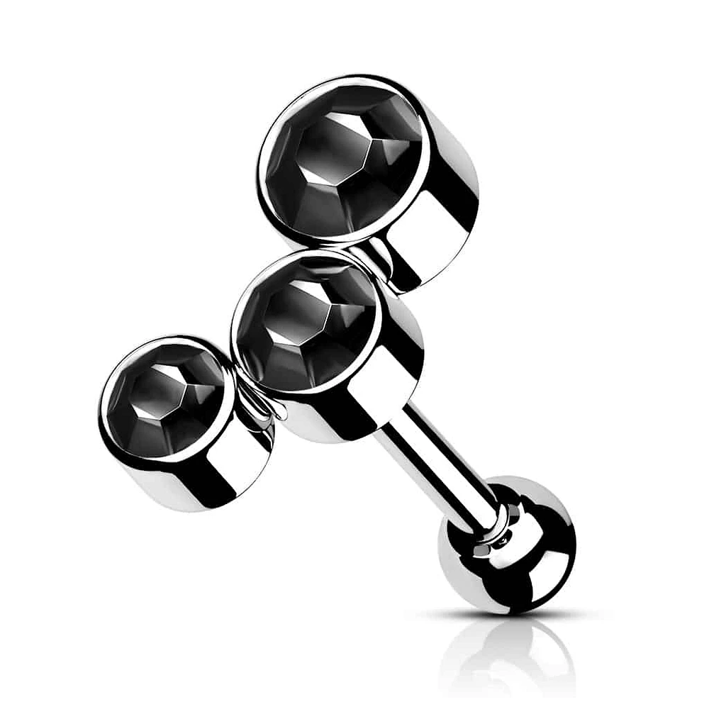 PREMIUM Bezel-Set Crystal Curve Ball Back 16g