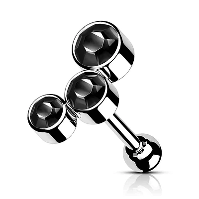 PREMIUM Bezel-Set Crystal Curve Ball Back 16g