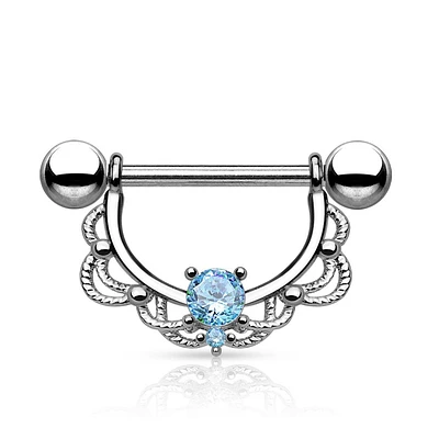 Filigree + Crystal Nipple Shield 14g