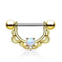 Filigree + Opal Nipple Shield 14g